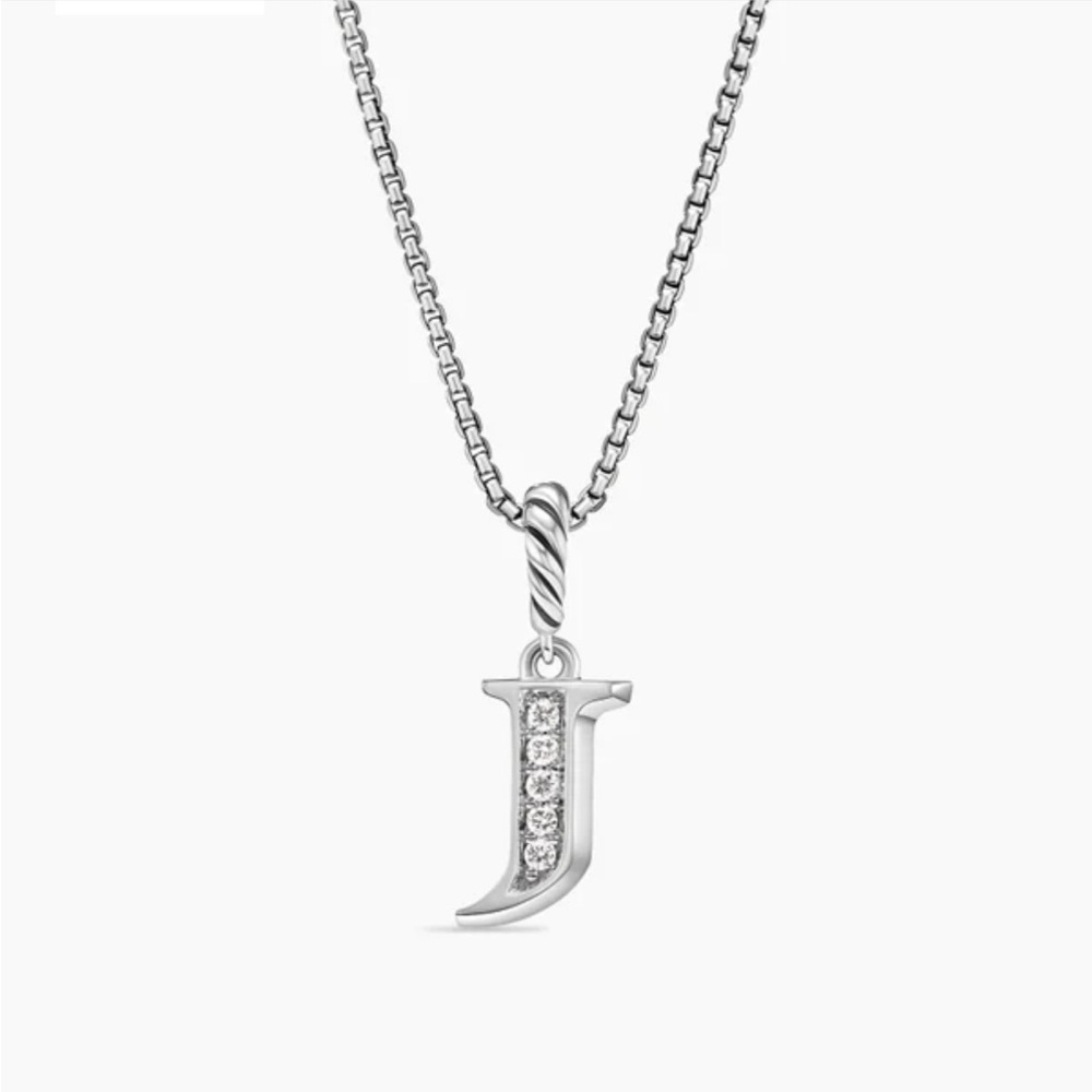 David Yurman - PAVÉ INITIAL J PENDANT CHARM (necklace chain not included)
